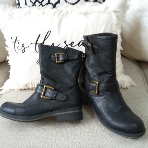 Madden Girl Shoes - MADDEN Girl EDGY "Lewiz" MOTO BOOTS Sz 8